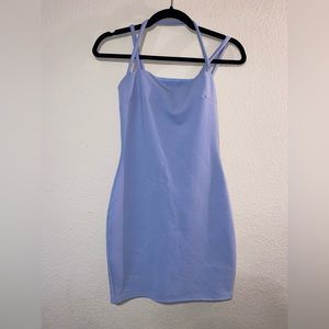 Fitted baby blue mini dress